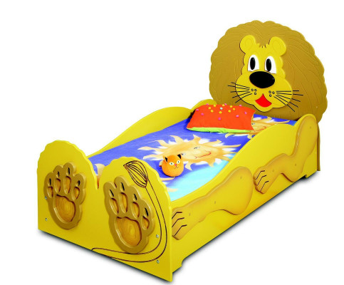 Childrens bed youth bed Bed Beds Incls Mattress Wooden bed animal lion children's furniture