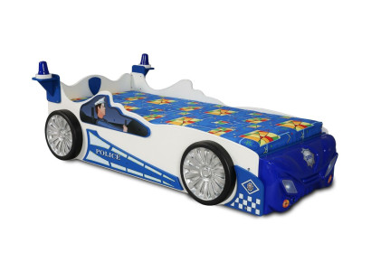 Childrens bed Beds Children Room Police Car Led Children's Furniture + Mattress Immediately