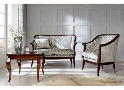 Two-seater Luxury Sofa 2 Seater Fabric Gray Living room Classic Polyester Brown