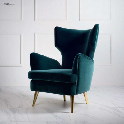 Wing Chair Armchair Club Chair Cocktail Chair Luxury Seater Seat Living room Green