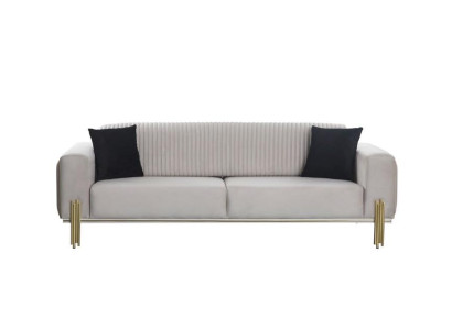 Luxury Sofa 3 Seater Couches Sofas Upholstered Couch Fabric Modern White Three Seater