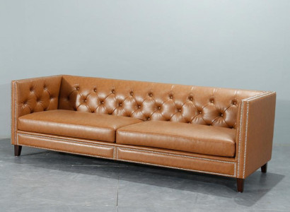 Sofa 4 Seater Upholstered Sofa Modern Seat Polyester Design Couch Orange