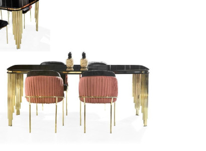 Luxury Dining room Set Table Suite Classic Chair Group 4x Chairs Sets 5pcs