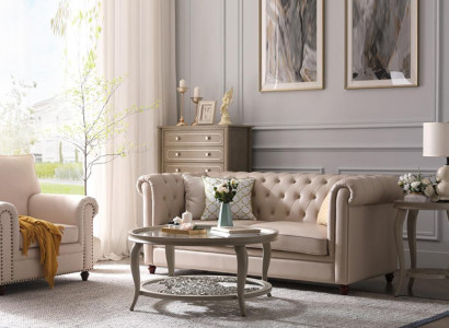 Sofa set Chesterfield 321 Living landscape Seat Design Couch Sofas Leather sofa