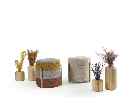 Group Stool Polyester Living room Seat Fabric Luxury Seater 2pcs. new