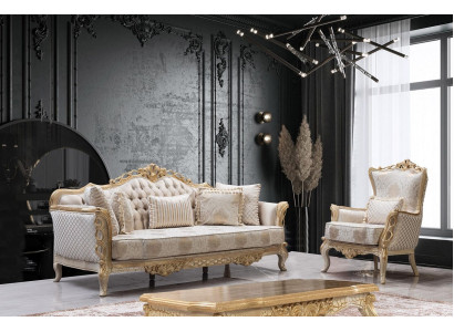 Royal Sofa Set Living room Armchair Coffee table 3+1 Table