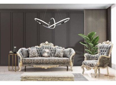 Set 3+1 Seater Coffee table Living room Sofa set Classic Design Textile