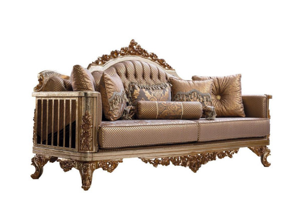 Sofa 3 Seater Living room Couch Textile Luxury Classic Design Three-seater