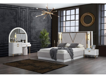 Bedroom Set Bed 2x Bedside table 4pcs Design Modern Luxury Complete it