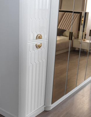 Bedroom Furniture Wood Wardrobe Wardrobe Style Modern White new