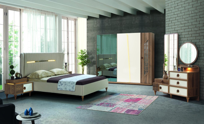 Bedroom Wardrobe Wardrobe Wood Design brown Luxury LED Cabinets