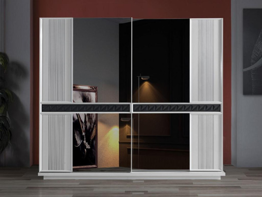 Bedroom Wood Wardrobe Luxury Design Cabinets Modern Gray new