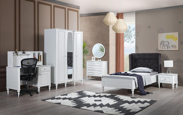 Desk Modern Desk Wood Youth Childrens room White Furniture