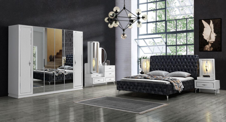 Bedroom Bed Chesterfield Upholstery Design Luxury Double Beds Black