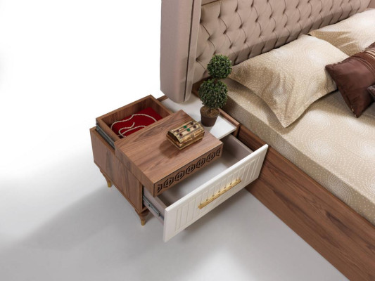 Bedroom Bedside tables Material Wood Style Furniture Brown new Luxury