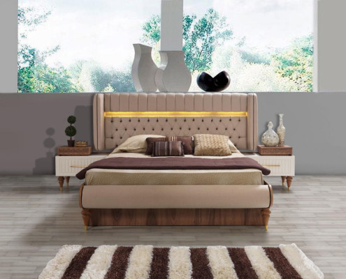 Bedroom Bedside tables Material Wood Style Furniture Brown new Luxury