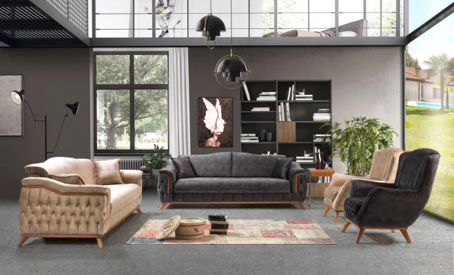 Living room Armchair Design Couch Textile Luxury Upholstery Lounge Club Single Seater