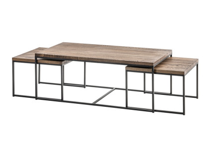 Wood Design Side Tables Couch Table Sofa Living Room 3x Set Living Room Loft