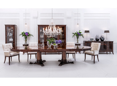 Luxury living dining room set 8 pieces suite table sideboard chairs display case