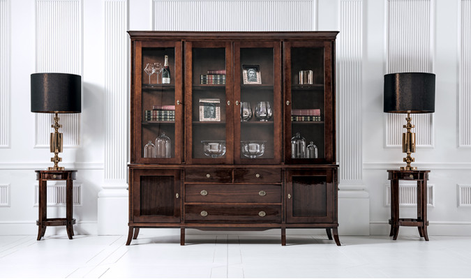 Luxury living dining room set 8 pieces suite table sideboard chairs display case