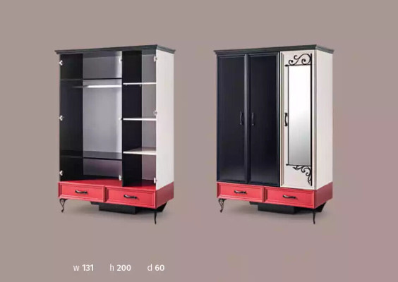 Classic r Loft Wardrobe Bedroom Cabinets Design Furniture 131x60x200