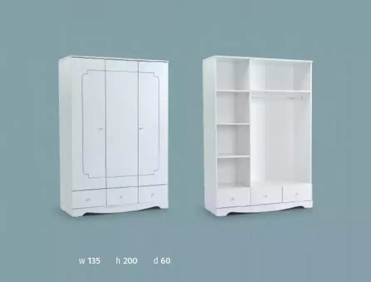 Wardrobe Wardrobe Furniture Bedroom Cabinets Wood White Loft Furnishings