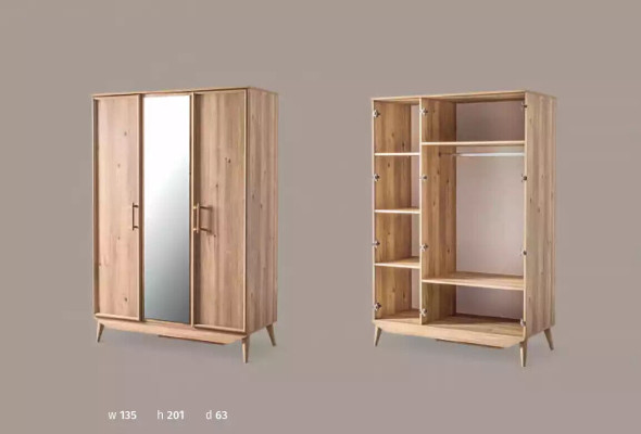 Wardrobe brown Wood Bedroom Furniture design Cabinets Elegant Wardrobe