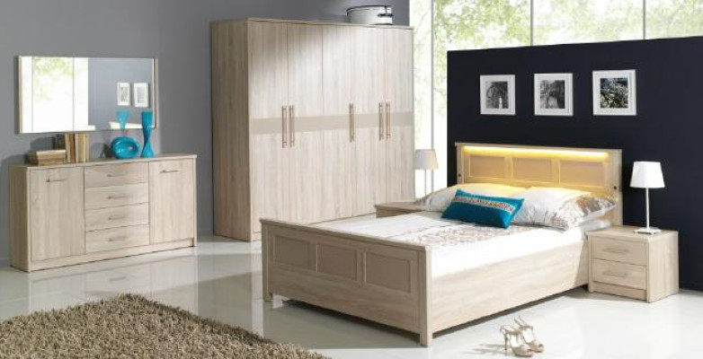 Bedroom Furniture Furnishings Bed Wardrobe Chest of drawers Complete Set Chest of drawers