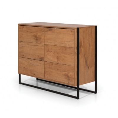 5pcs. Complete Set Wood Bedroom Loft Style Design Bed Chest of drawers Wardrobe