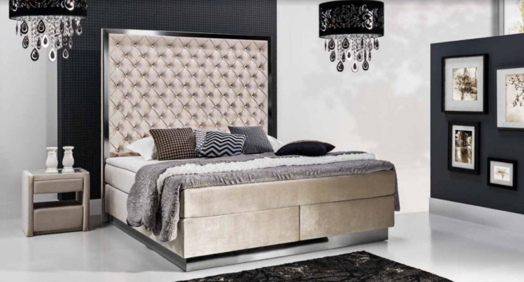 Designer Bed Upholstered bed Beds Hotel box spring bed Chesterfield sleep