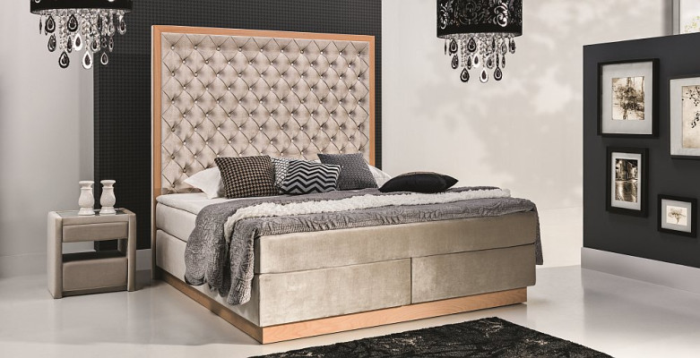 Designer Bed Upholstered bed Beds Hotel box spring bed Chesterfield sleep
