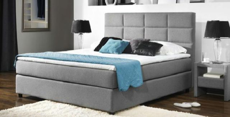 Continental Box Spring Bed Beds Double Leather Upholstery High Textile Bed