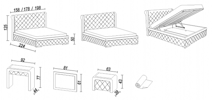 A Luxurious Chesterfield Bed in an elegant contemporary style