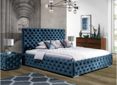 Chesterfield Upholstery Velvet Velvet Double Bed Luxury Design Beds Double