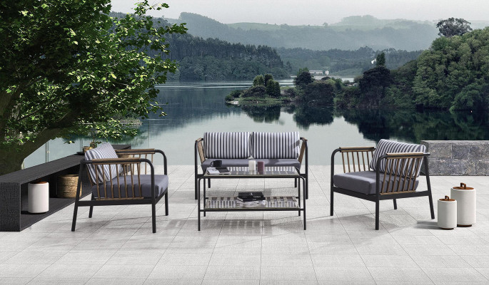 Design Sofa 2 Seater Fabric 2x Armchair Upholstery Sofas Textile Coffee table new