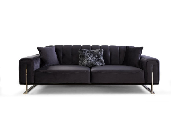 Designer Sofa 3 Seater Modern Furniture Black 240cm Big xxl Living room