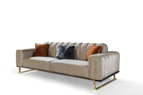 Sofa 3 Seater Modern Furniture Beige Color Living room Luxury Couches 240cm