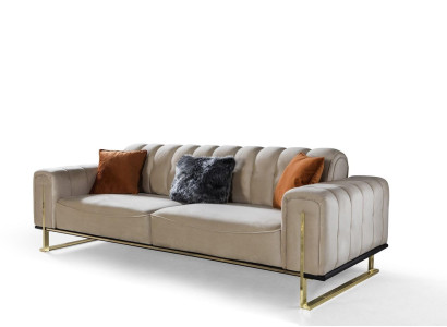 Sofa 3 Seater Modern Furniture Beige Color Living room Luxury Couches 240cm
