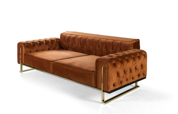 Designer Chesterfield 3-piece. Suite 2x 3 Seater Sofa Armchair Modern Three Seater