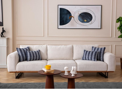 Designer 4 Seater Sofa Modern Furniture White Color in Style Living room