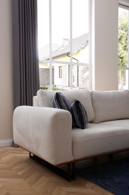 Designer 4 Seater Sofa Modern Furniture White Color in Style Living room