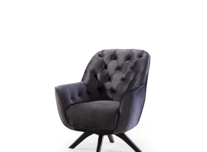 Armchair Modern Black Color Living room Textile Luxury Design Furniture