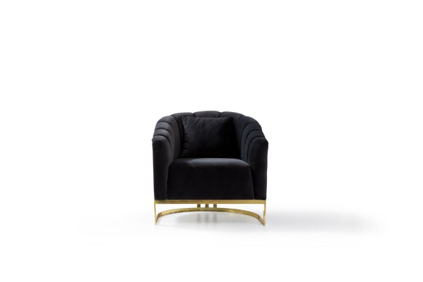Exclusive Armchair Luxury Black Elements stainless steel Longe Club Furniture