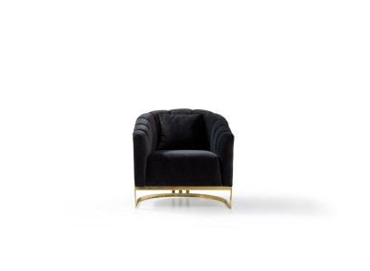 Exclusive Armchair Luxury Black Elements stainless steel Longe Club Furniture