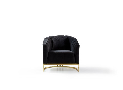 Exclusive Armchair Luxury Black Elements stainless steel Longe Club Furniture