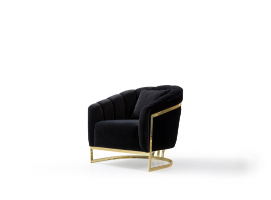 Exclusive Armchair Luxury Black Elements stainless steel Longe Club Furniture