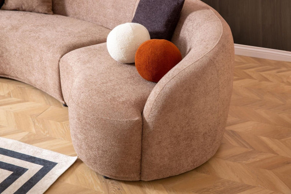 Designer Round sofa brown Corner suite Modern Furniture Living room Luxury Couches