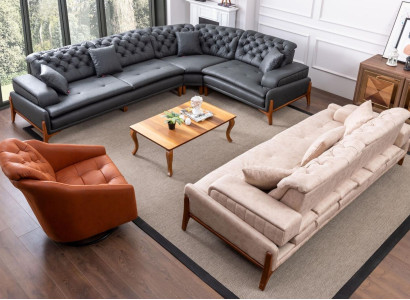 Living room Set Sofa set 3+1 Corner sofa L-shape Corner suite Corner sofa Couch 3-piece.