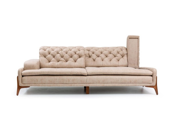 Modern Sofa 3 - Seater Designer Beige Color Style 240 cm Living room Beige Sofas