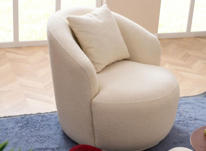 Armchair Modern White Living room Seat Furniture Textile Design Furniture Lounge Club